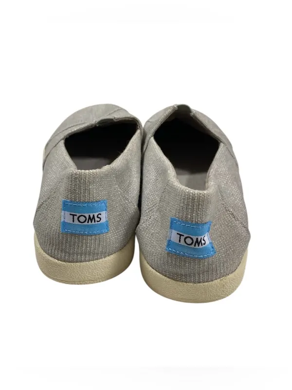 TOMS Classic Slip On Shoes Gray Textured Canvas Women’s Size 7.5 Casual Flats - Image 4