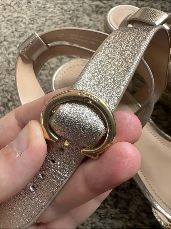 Coach Isabela Leather Wedge Sandals size 10B - Image 3