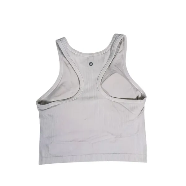 Lululemon Ebb To Street Racerback Crop Tank Size 6 White Ribbed Gym Yoga Pilates - Image 3