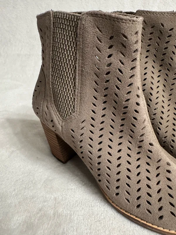 Toms Majorca Peep Toe Ankle Booties Suede - Image 2