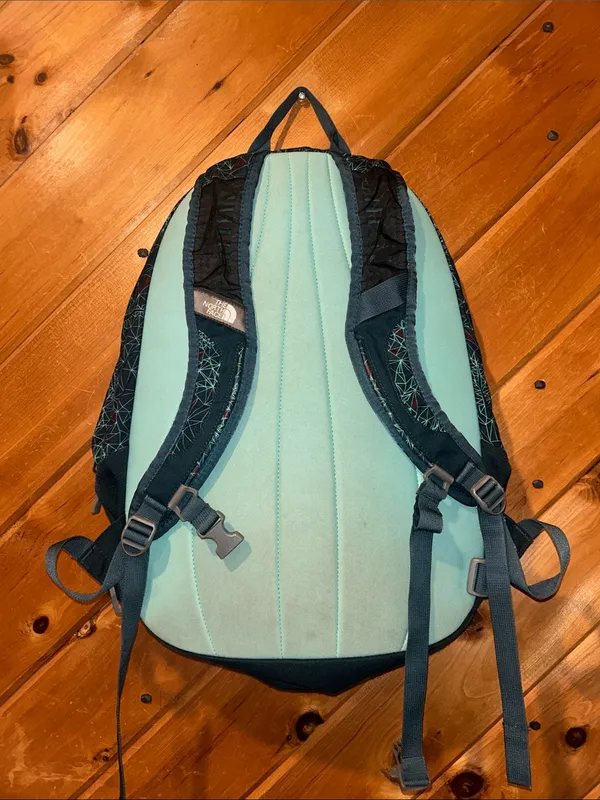 The North Face Backpack T196/T596 Rare Teal Maroon Geometric Day Pack - Image 4