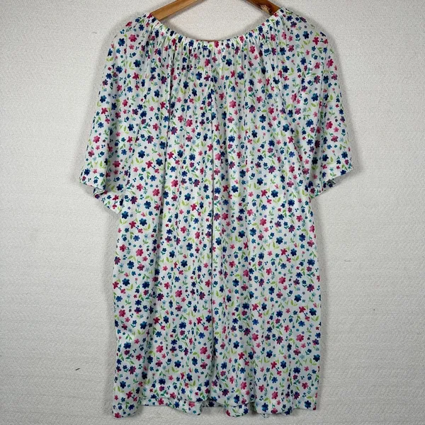 Vintage 1X Joro Womens Blouse Hawaiian MuuMuu Peasant Top Short Sleeve Floral‎ - Image 7