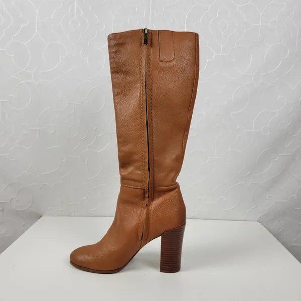 Kenneth Cole NY Justin Womens Boots Size 8.5 Cognac Leather Knee‎ High Round Toe - Image 11
