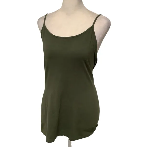 Time and Tru Olive Camisole Tank Top Size L - Image 3