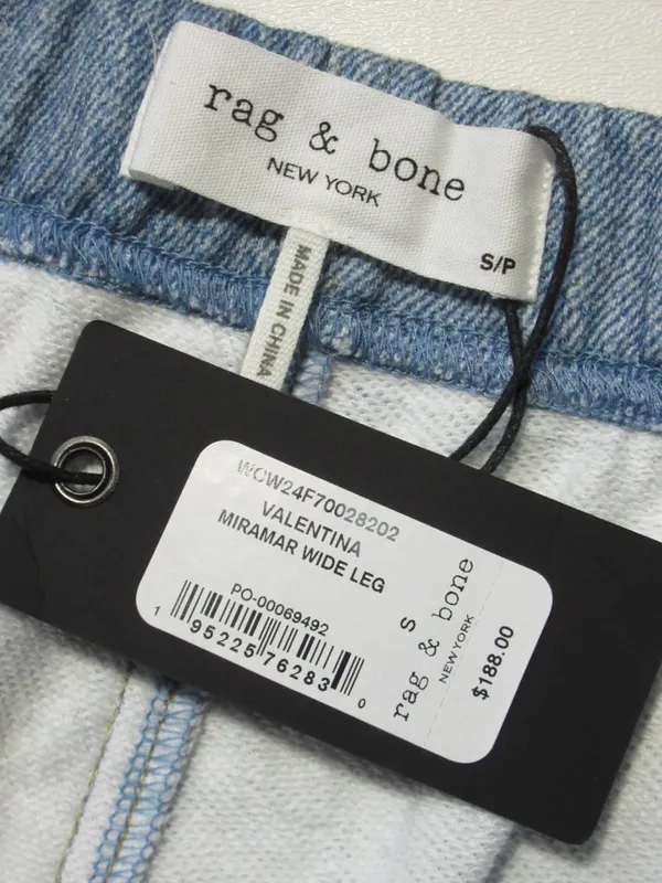 NWT rag & bone Miramar Wide Leg in Valentina Photo Print Faux Jean Pants S - Image 4