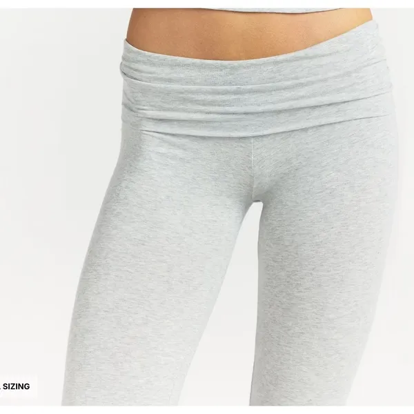 SKIMS Foldover Flare Pants Womens M Heather Gray Cotton Stretch Lounge Yoga - Image 6