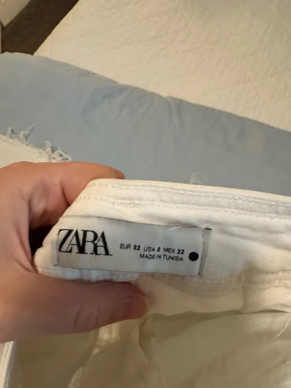 ZARA Marine Straight Jeans White - Image 3