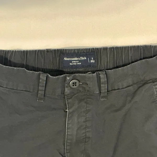 Abercrombie Straight Relaxed Crop Chino Pants - Navy - S - Image 7