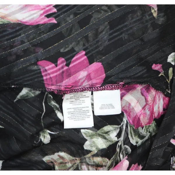 RACHEL by Rachel Roy Mae Printed Tiered Maxi Dress Belted Black Combo Cascade 12 - Image 5
