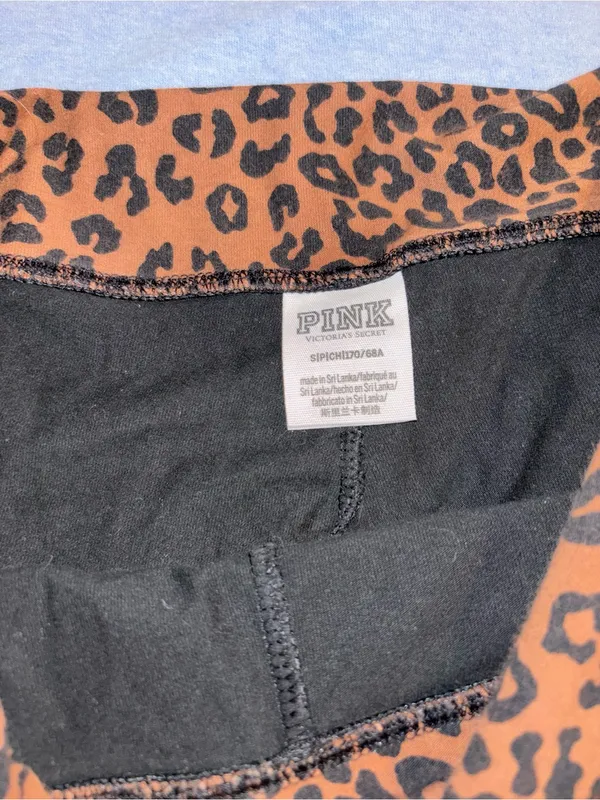 PINK Victoria's Secret Cheetah Mid Rise Fold Over Legging - Image 5