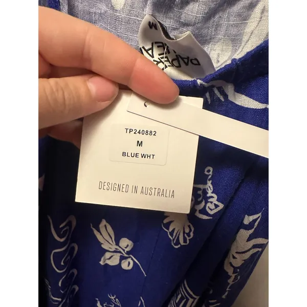 NWT Anthropologie Paper Heart Royal Blue & White Maxi Coastal Slip Dress Medium - Image 3