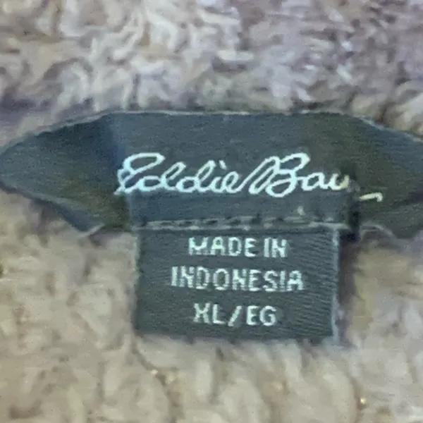 Eddie Bauer Pullover Fleece XL Lavender Snap Collar Textured Black Label Warm - Image 3
