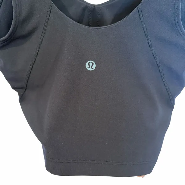 Lululemon Align Tank Black Nulu Cropped Shelf Bra Top Size 6 - Image 7