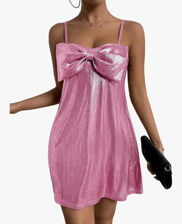 Cute pink bow dress summer dress - Image 3