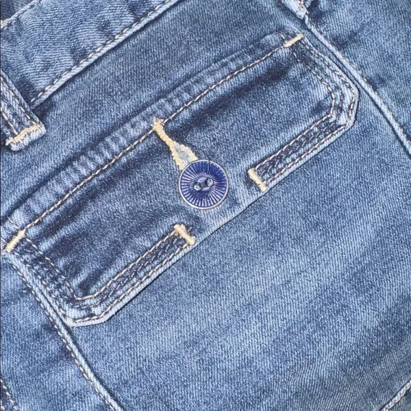 Free People Jeans Womens 26 Blue Denim Pockets Mid Rise Flared Grunge Hippie Y2K - Image 9