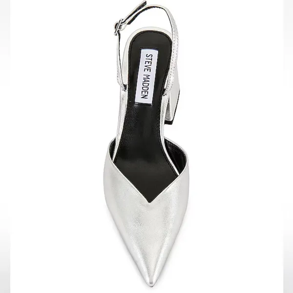 BRAND NEW IN BOX Steve Madden Courtnie Sling Back in Silver, Size 8 - Image 4