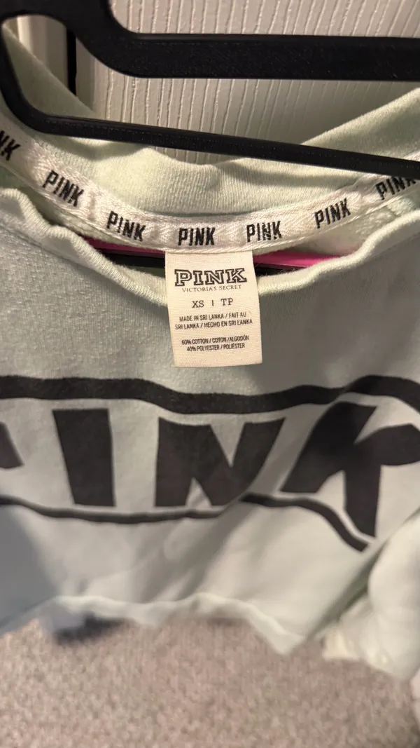 PINK Victoria's Secret Classic y2k Crewneck Sweatshirt in Light Mint XS - Image 2