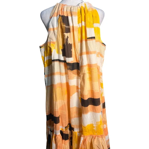 Lane‎ Bryant Yellow Abstract Brushstroke Embellished Maxi Dress Size 14/16 - Image 7