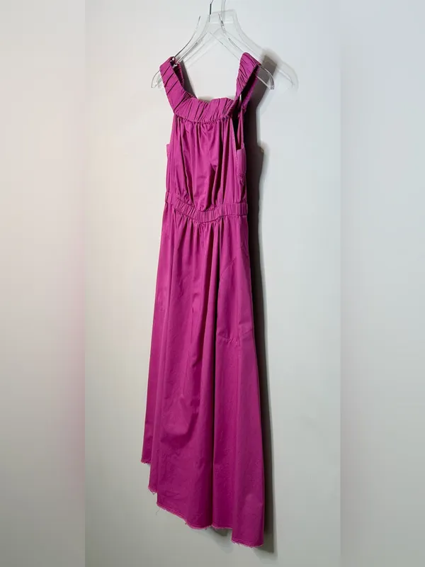 Anthropologie Maeve Pink Purple Fuchsia Mona Off Shoulder Midi Dress - Image 7