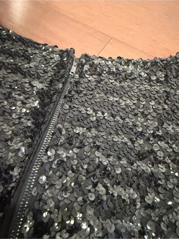 Vintage Black Sequin Sleeveless Top Size XS - Image 6