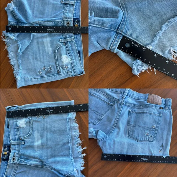 Lucky Brand The Cut Off Shorts 6 28 Floral Embroidered Denim Boho Summer Fairy - Image 5