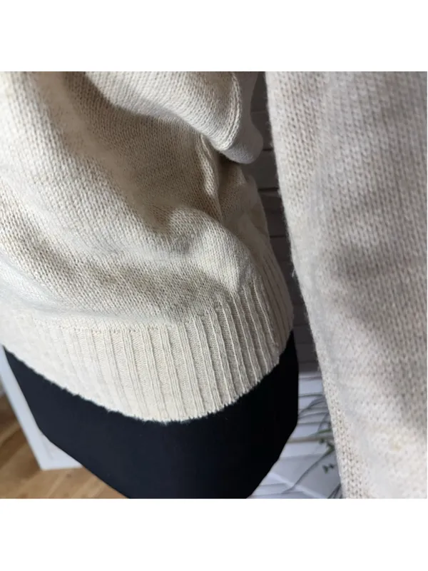 Vintage 90s sweater light beige preppy lightweight granola girl USA academia S - Image 10