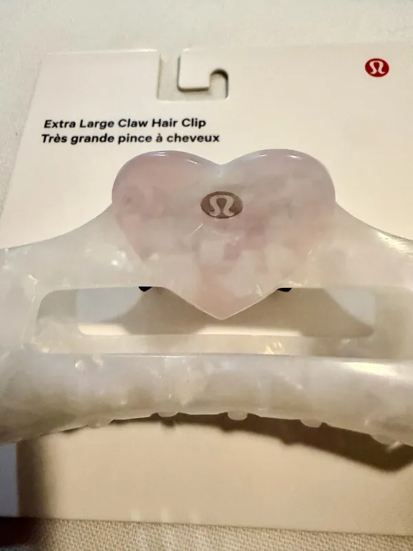 Lululemon Extra Large Claw Hair Clip *Heart Light Ivory/Pink Peony NWT - Image 4