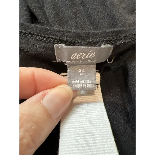 Aerie Black Y Back Relaxed Fit Tank Top Size XS Scoop‎ Neck Yoga Athleisure Gym - Image 3