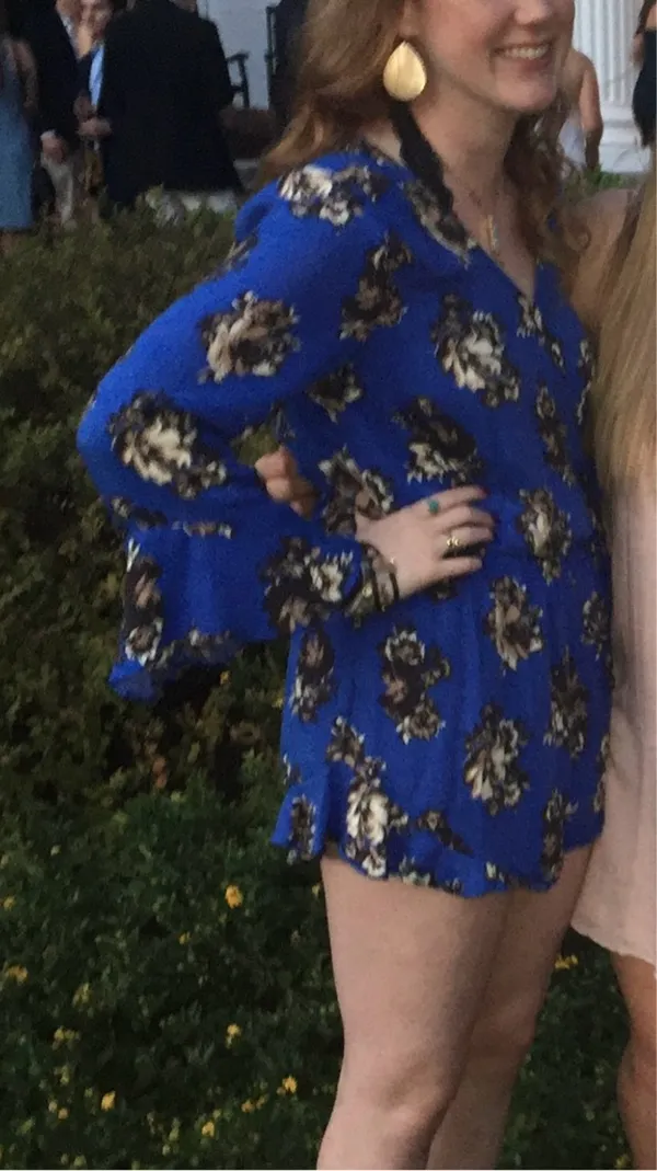 Anthropologie blue floral romper - Image 5