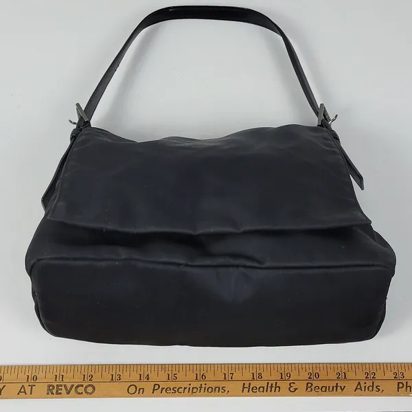 Vintage Coach Mercer 7424 Women Shoulder Bag Black Nylon Leather Twill Flap - Image 11