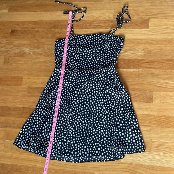 Lola Grace Black White Polka Dot Tie Strap Mini Dress Size S - Image 8