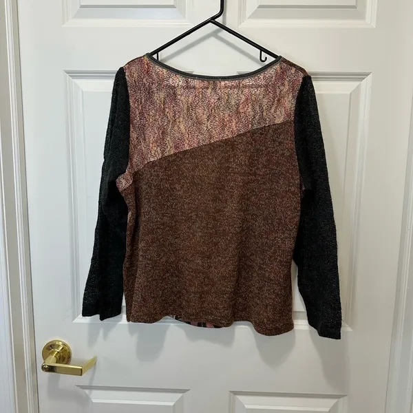Plus Size Vintage Vanilla Sugar Top Mixed Media Multicoloured Lace Knit size 1X - Image 2