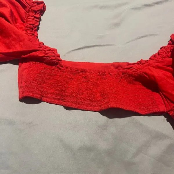Weworewhat Coco Solid Obe Ruby Red Top Womens Sexy Cropped Xs - Image 9