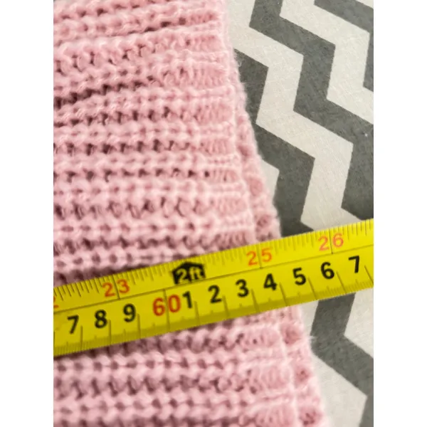 Pink Chunky Knit Button-Up Cardigan Sweater – Size Large Description: - Image 4