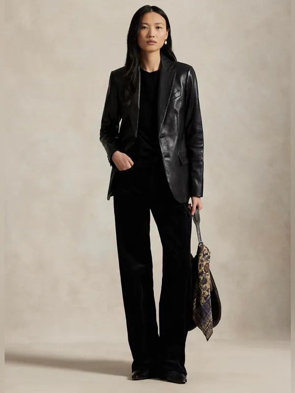 NWOT Polo Ralph Lauren Cotton Corduroy Wide-Leg Pant | Size: 10 | Black - Image 2