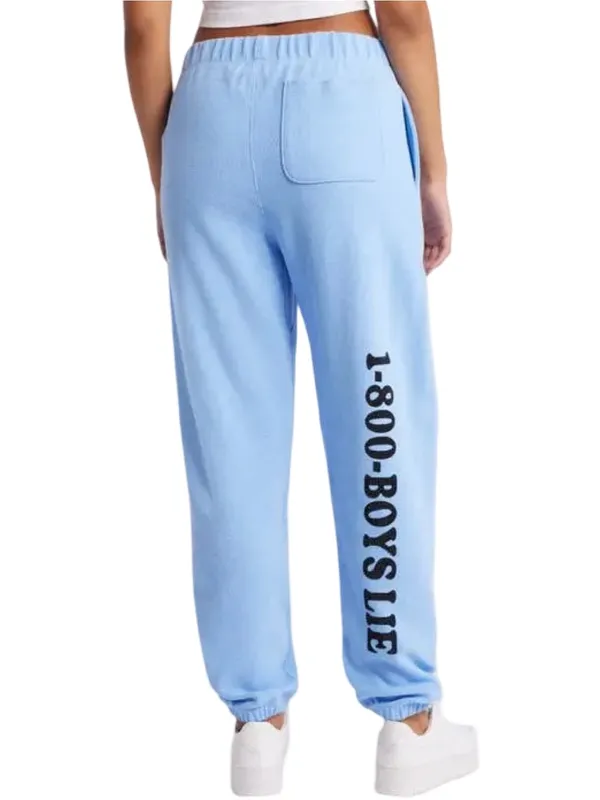 Boys Lie Women’s Size XS Light Blue 1-800 Revamped Rhinestone Track Joggers - Image 2