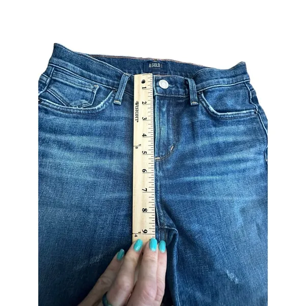 AGOLDE‎ Denim Jean Shorts Size 25 Jorts Cut Off Stretch Mid Rise Stretch #A13-10 - Image 8