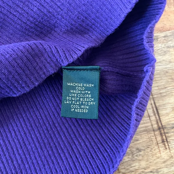 Lauren Ralph Lauren Turtleneck Sweater Women‎ XS Ribbed Purple - Image 8