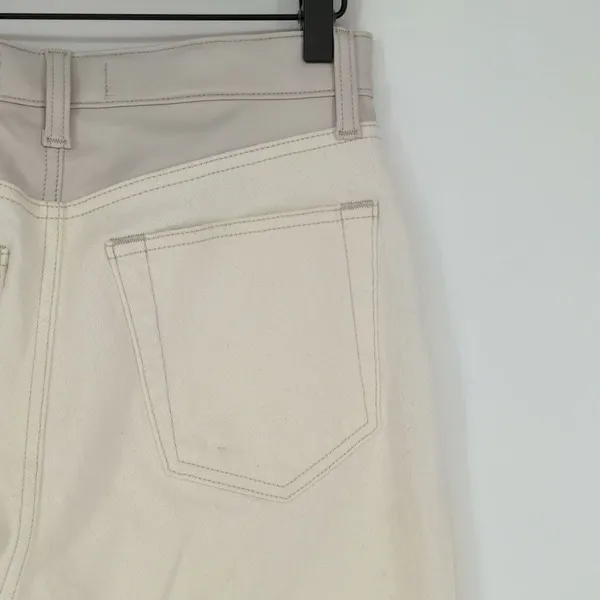 Abercrombie & Fitch Women's 90s Straight Ultra High Rise Cream Faux Leather Jean - Image 13