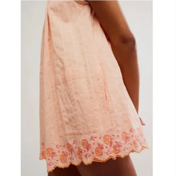 FREE PEOPLE new with tags Latecia Embroidered Mini / Spring Melon - small - Image 4