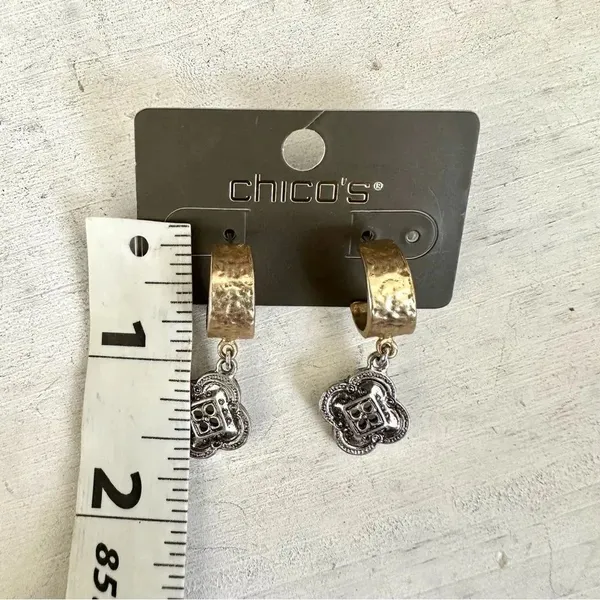 Chico’s Allison mixed charm hoop earrings - Image 3