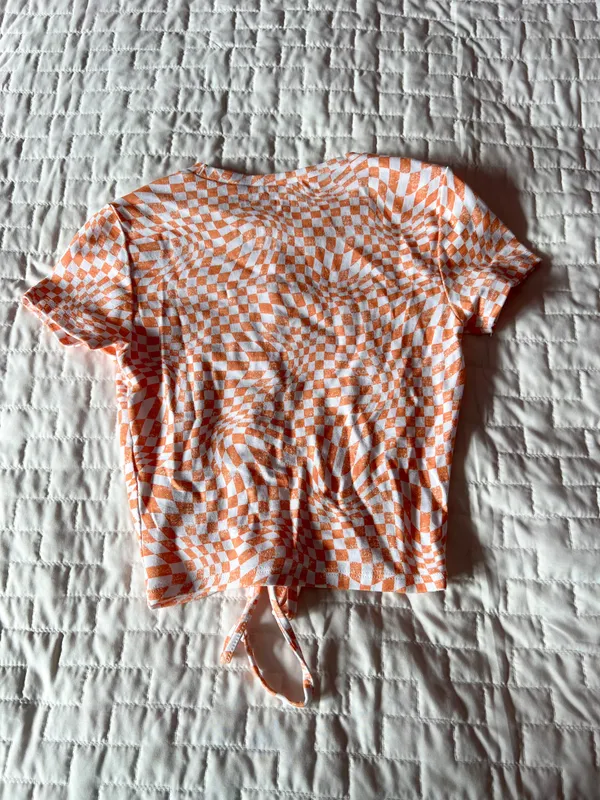 Garage Checkered Cinch Front Top Size XS - Image 2