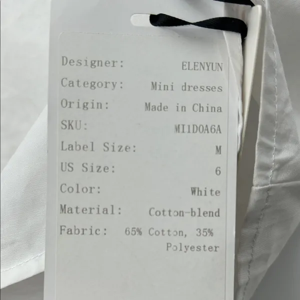 Embroidered White and Black Mini Dress - Image 6