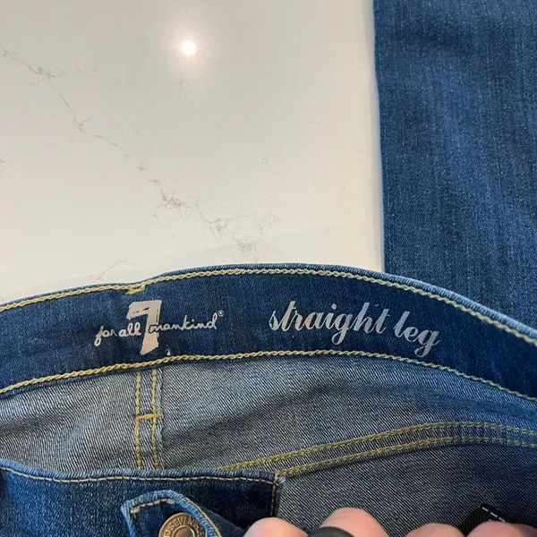 7 for all mankind Straight Leg Jeans Size 28‎ - Image 5