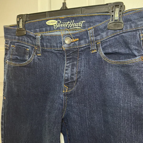 Old Navy Women’s Sweetheart‎ Skinny Blue Jeans High Rise Denim Dark Wash Size 6 - Image 2