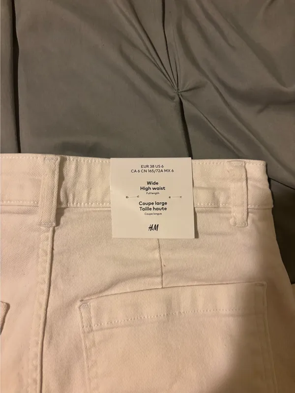 H&M White Jeans High-Waisted - Image 3