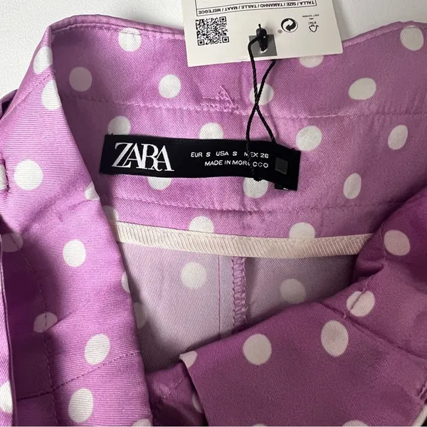 Zara’s Women High Waisted Polka Dot Paper Bag Belted Style Shorts Sz S - Image 8