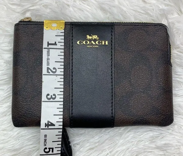 COACH Brown Coated Canvas Signature Wristlet - Image 7
