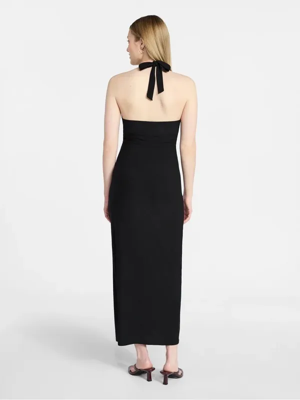 No Boundaries Black Halter Maxi Dress - Image 2