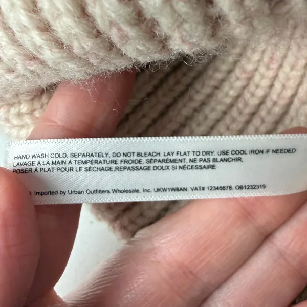 Anthropologie Wool Blend Ribbed Beanie Hat Pink Cozy Winter - Image 4